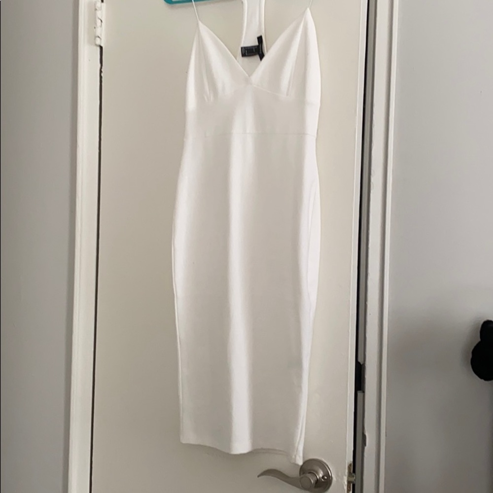 White pretty long fitted dress